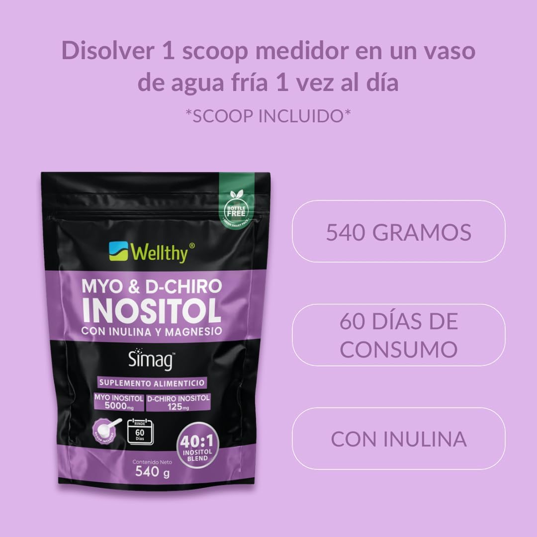 Myo & D-Chiro Inositol Polvo con Inulina y Magnesio Marino 540 gr - Image 3