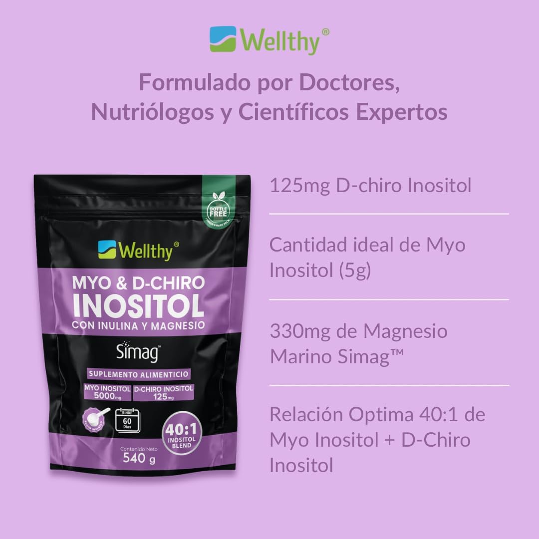 Myo & D-Chiro Inositol Polvo con Inulina y Magnesio Marino 540 gr - Image 6